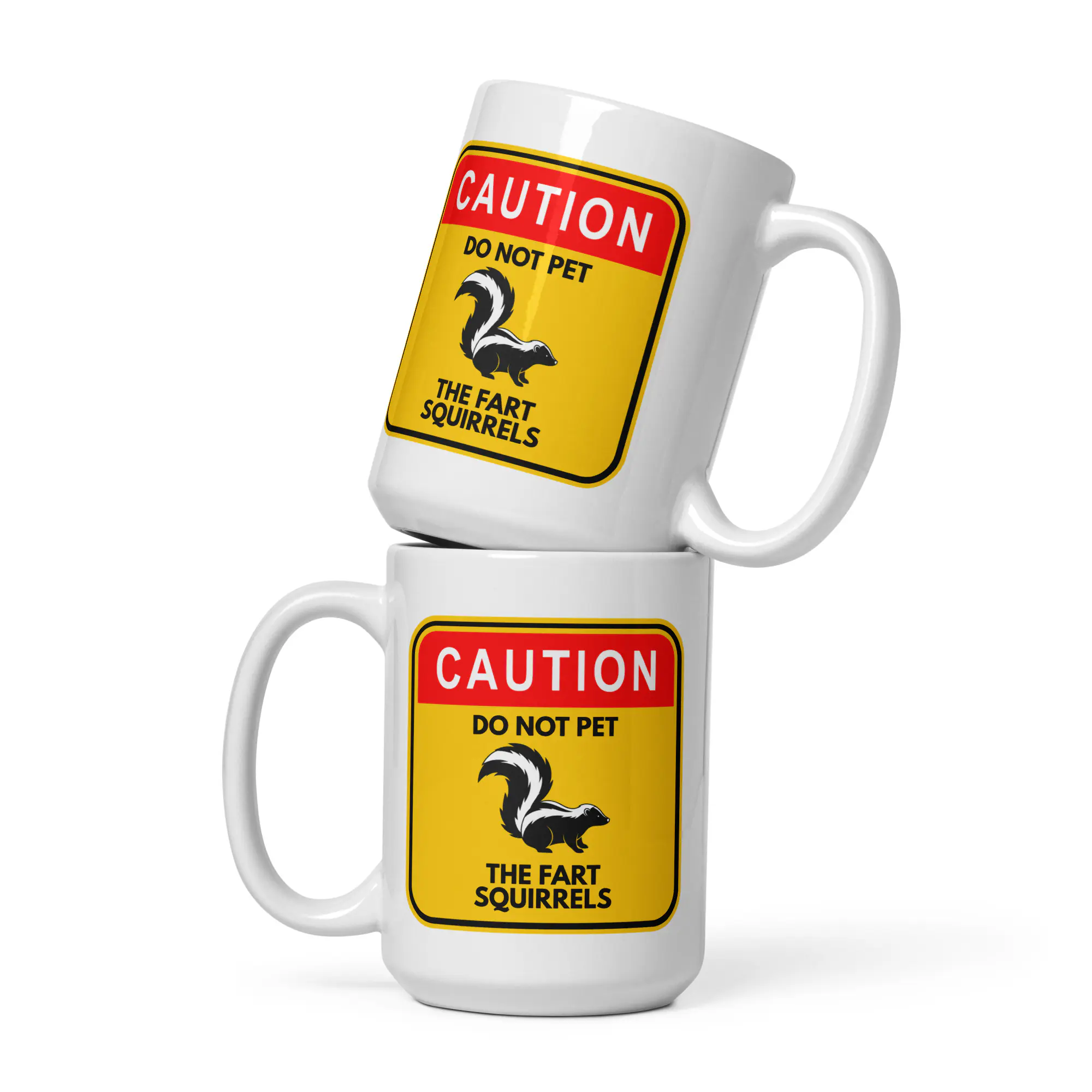 Do Not Pet The Fart Squirrels - White Glossy Ceramic Coffee Mug - Image 6