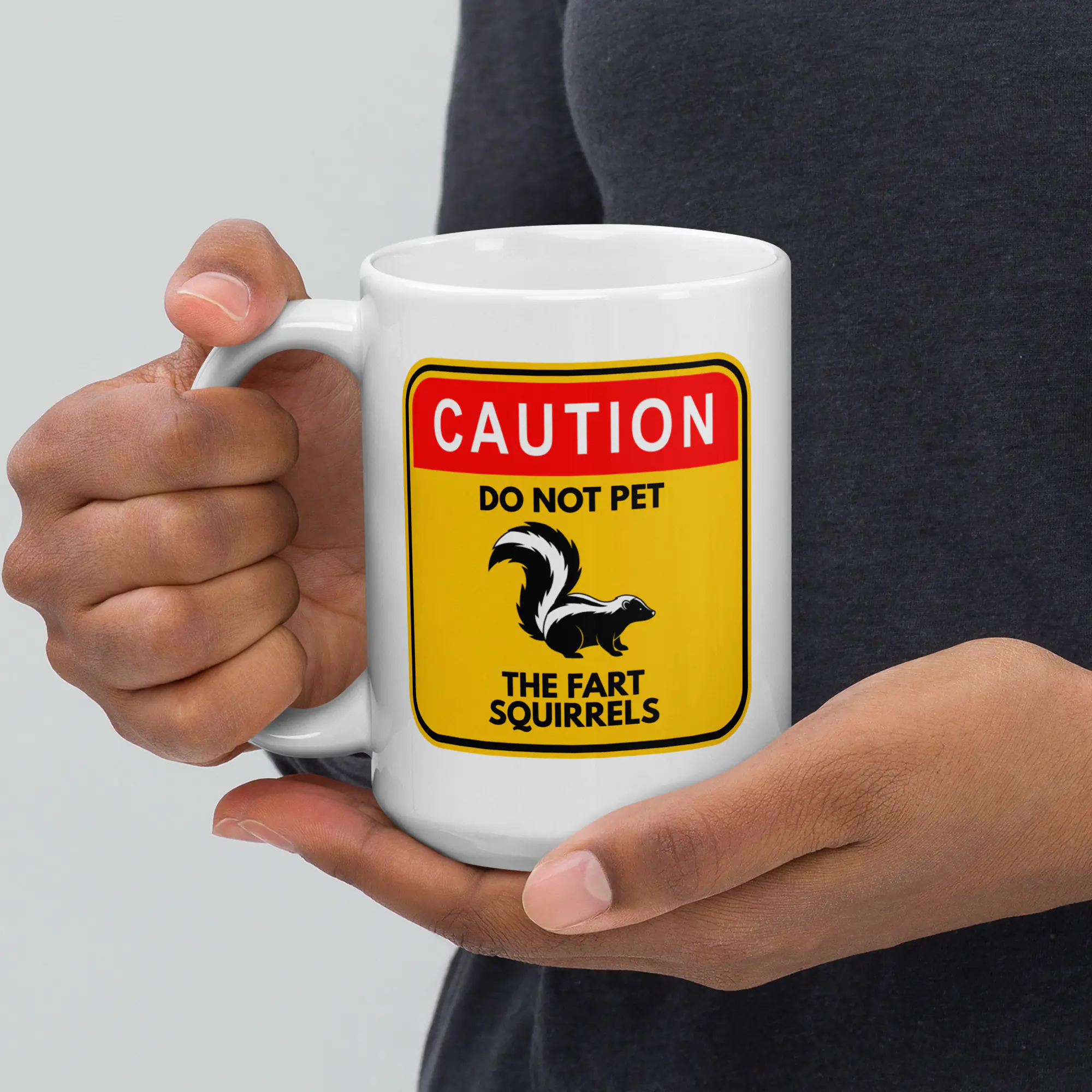Do Not Pet The Fart Squirrels - White Glossy Ceramic Coffee Mug - Image 11