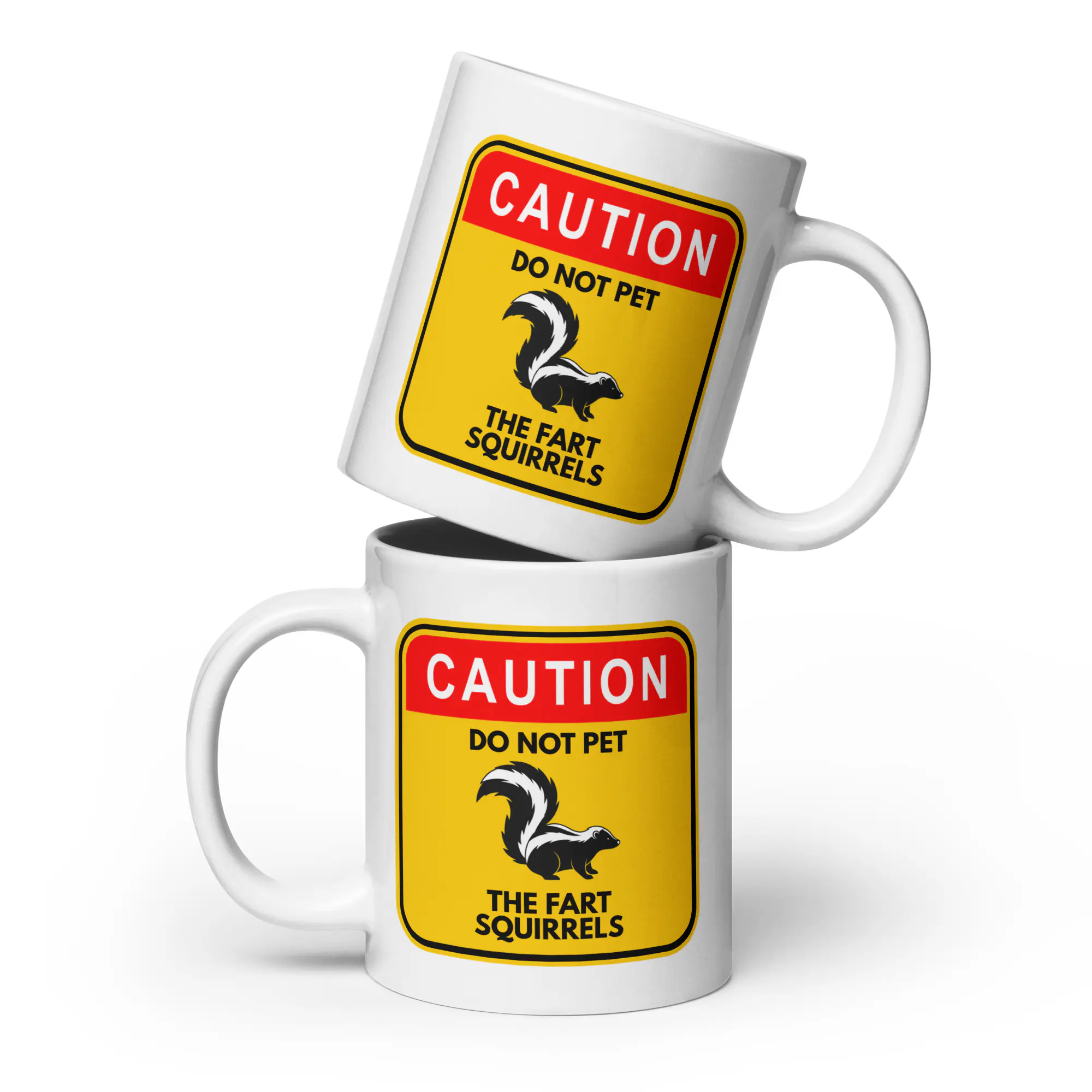 Do Not Pet The Fart Squirrels - White Glossy Ceramic Coffee Mug - Image 9