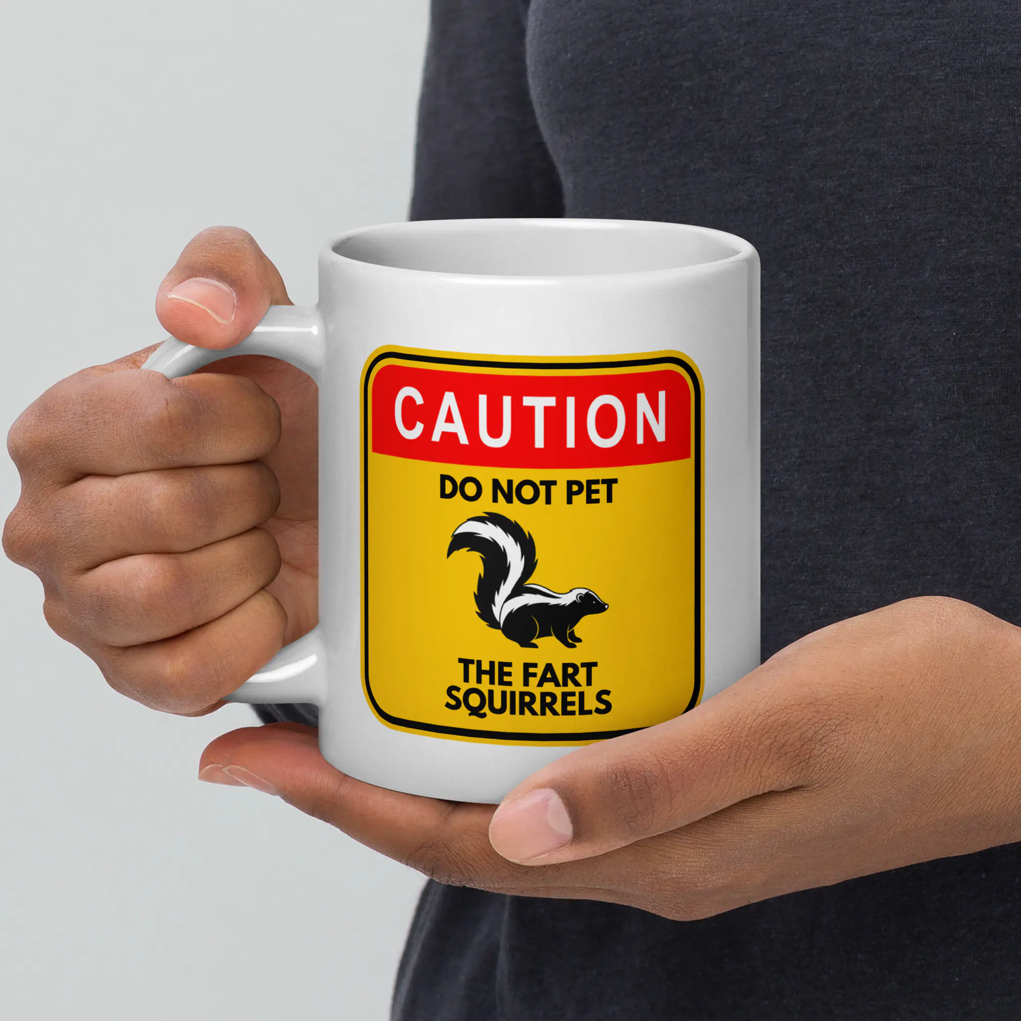 Do Not Pet The Fart Squirrels - White Glossy Ceramic Coffee Mug - Image 12