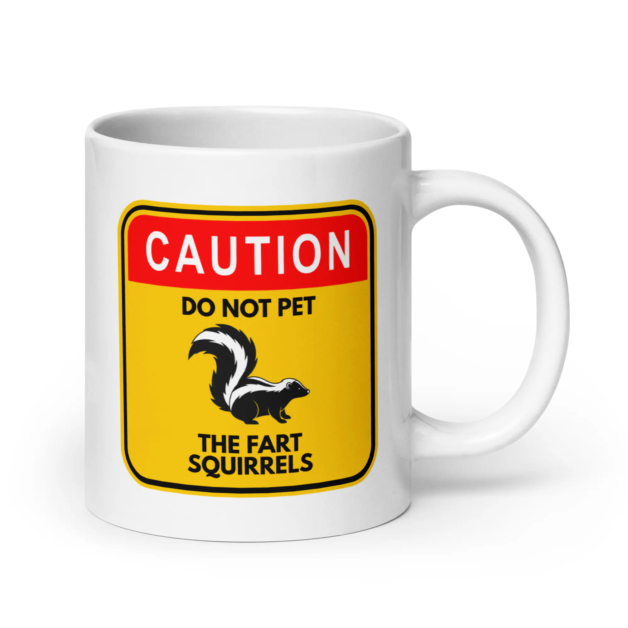 Do Not Pet The Fart Squirrels - White Glossy Ceramic Coffee Mug - Image 8
